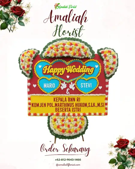 Papan Bunga Pernikahan Kembang Kuning